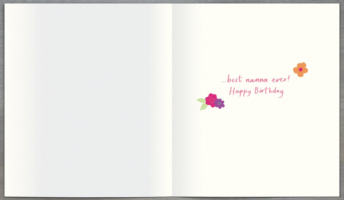 Dog & Flower Nanna Birthday Card