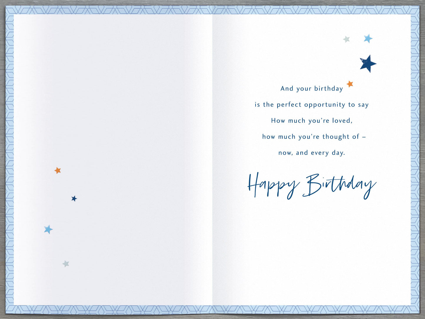 Blue & Gold Cake Grandson Birthday Card