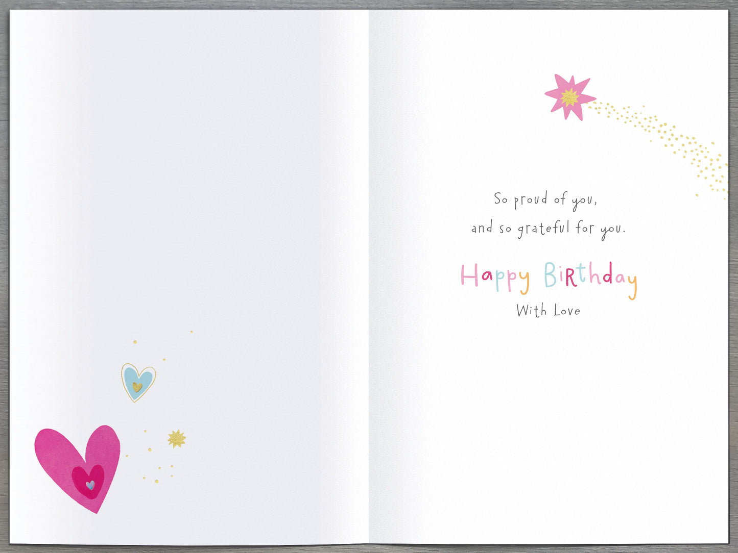 Hearts & Stars Granddaughter Birthday Card