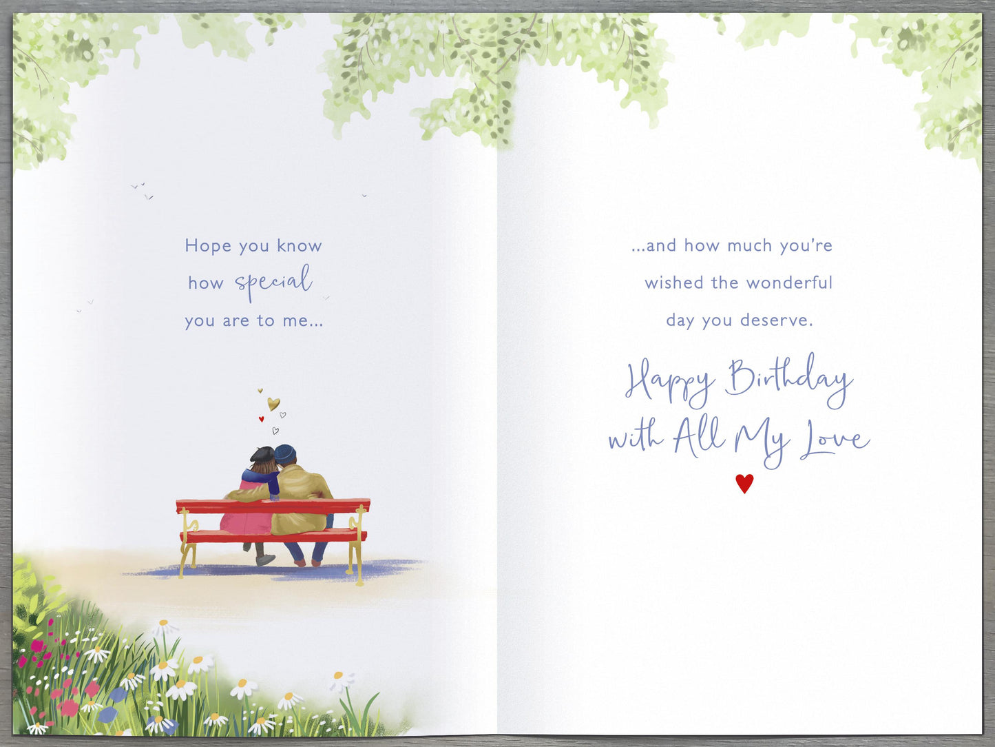 Park Bench One I Love Birthday Card