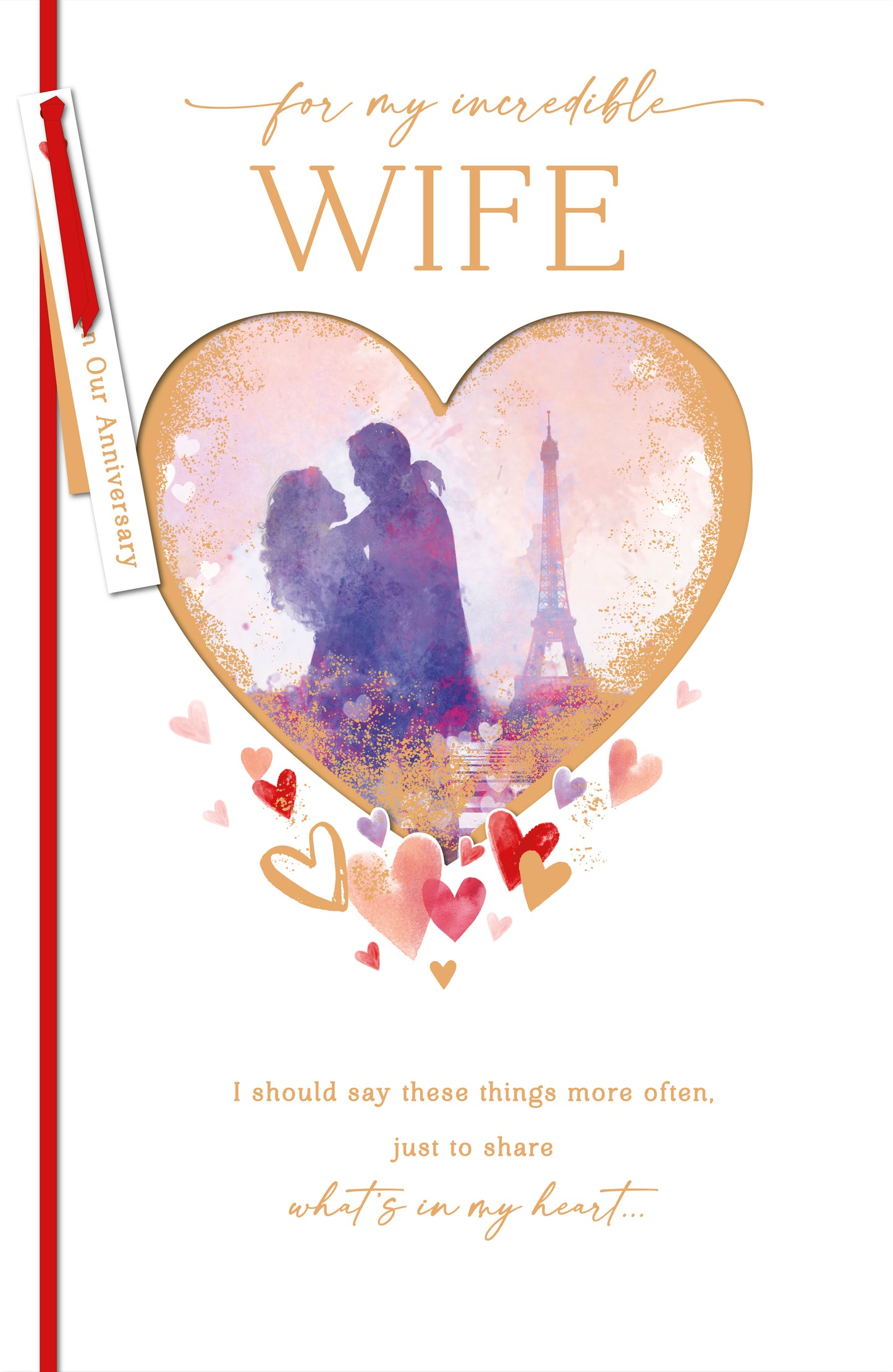 Paris Heart Wife Anniversary Card