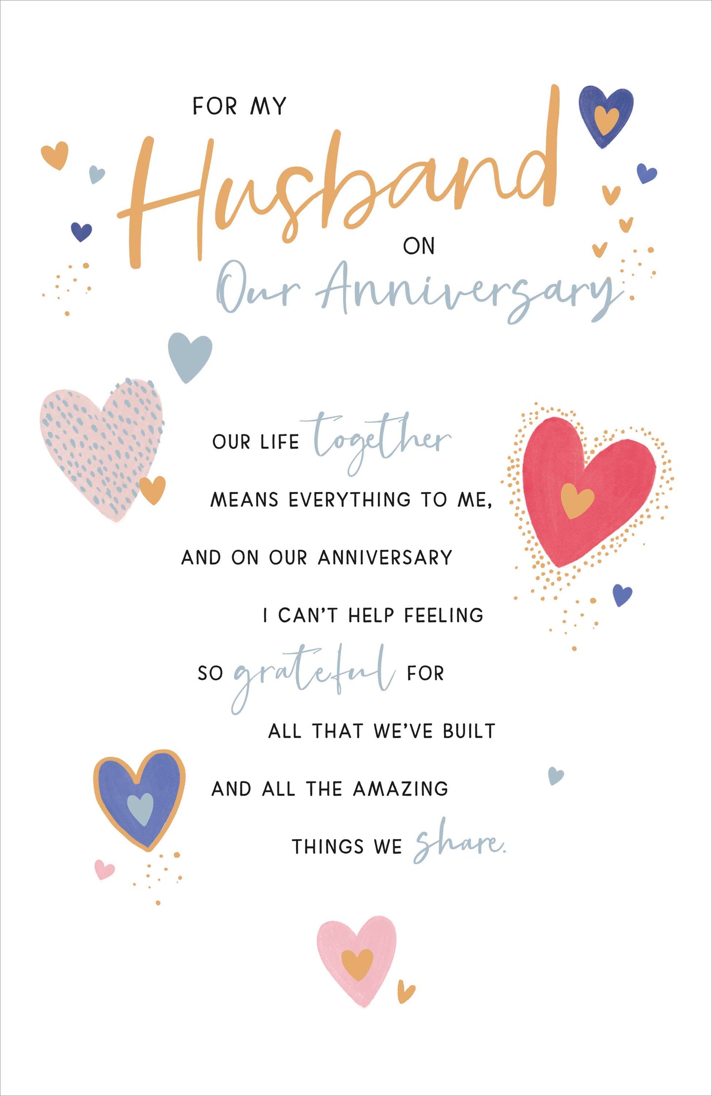 Hearts Husband Anniversary Card