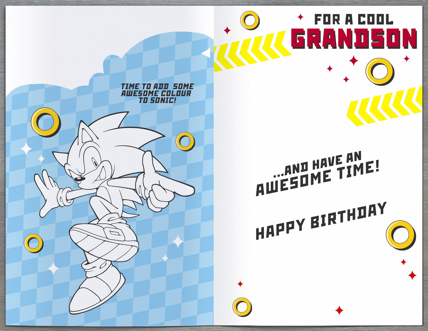 Sonic The Hedgehog Grandson Birthday Card