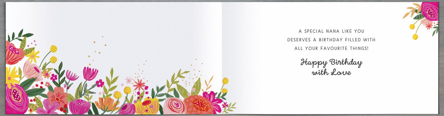 Floral Nana Birthday Card