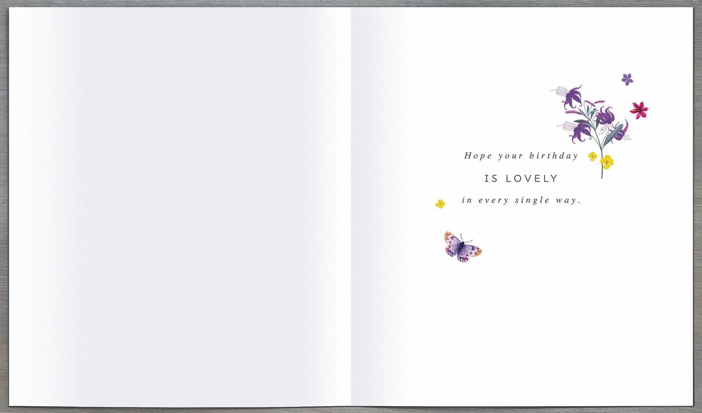 Flowers & Butterfly Birthday Wishes Card