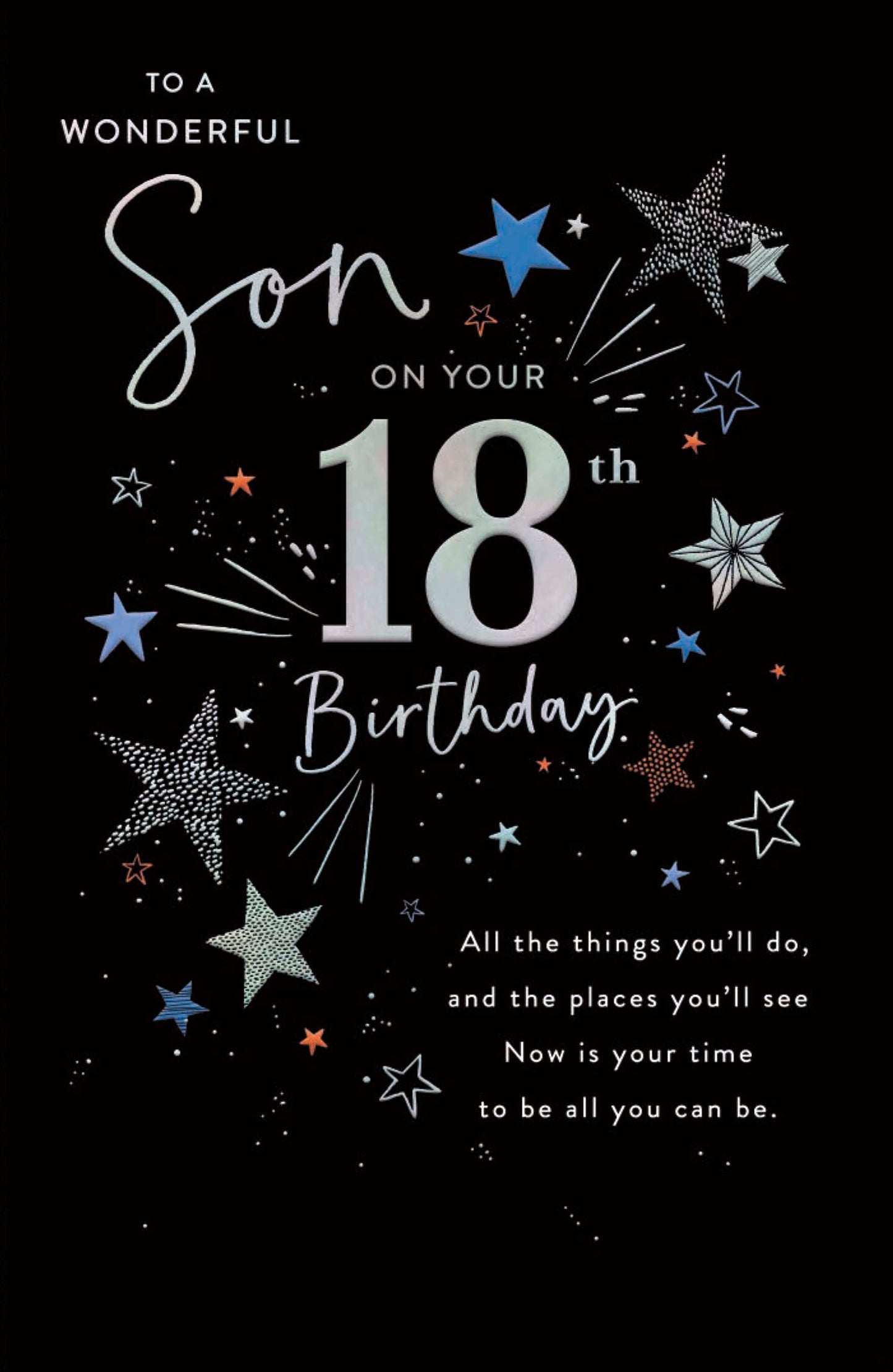 Stars Son 18th Birthday Card
