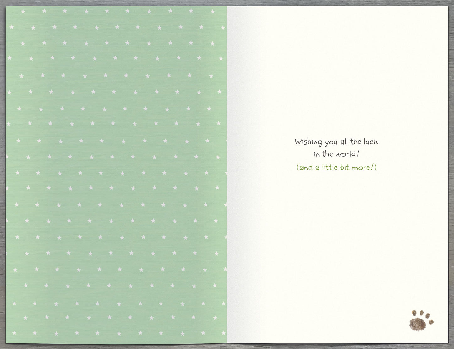 Dog With Four Leaf Clover Good Luck Card