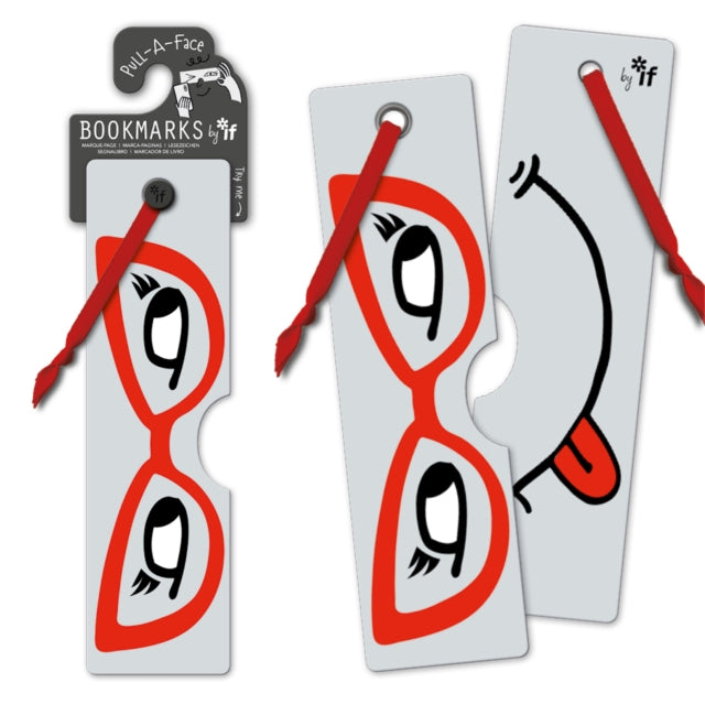 Pull - a - Face Bookmarks - Red Glasses - 5035393162092