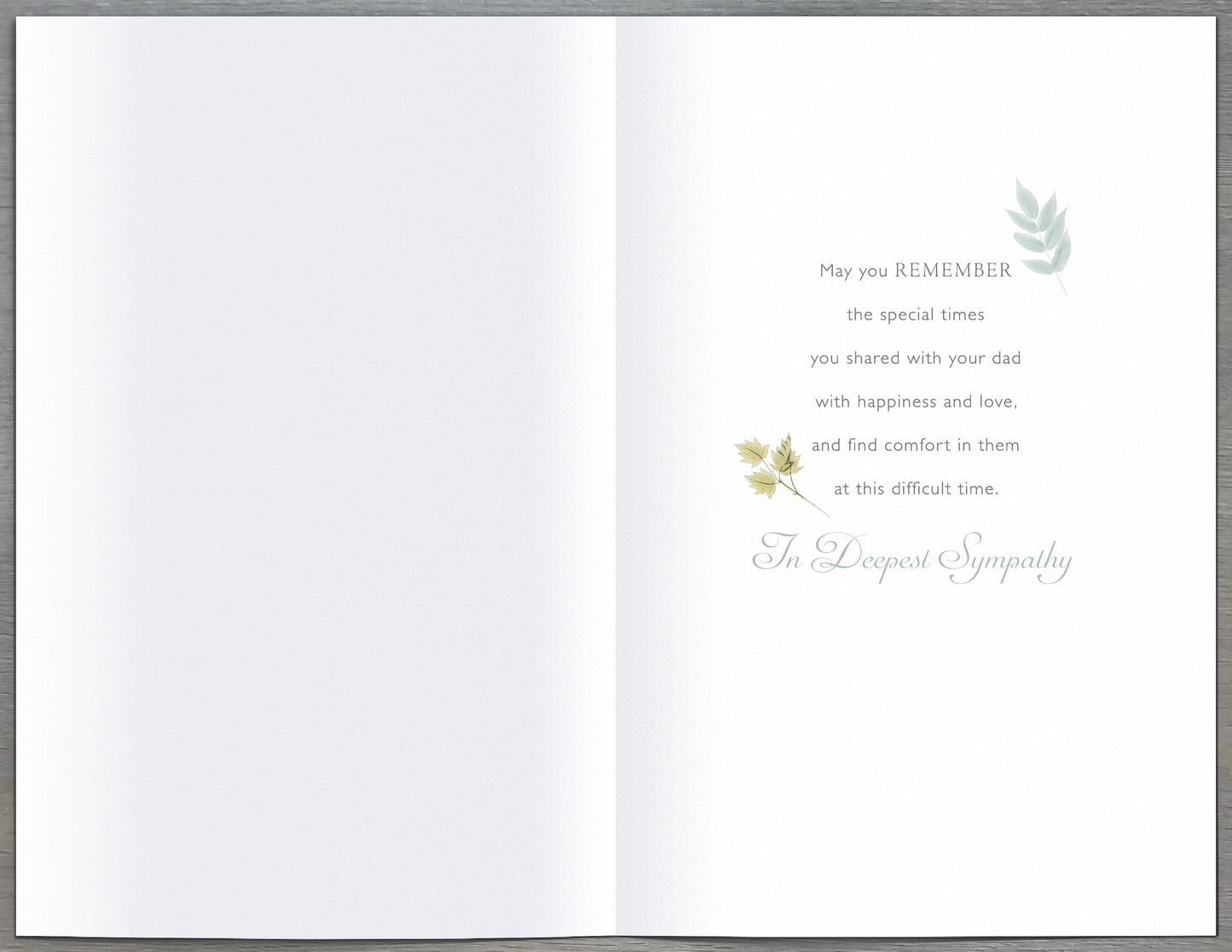 Leaves Sympathy Loss Of Dad Card