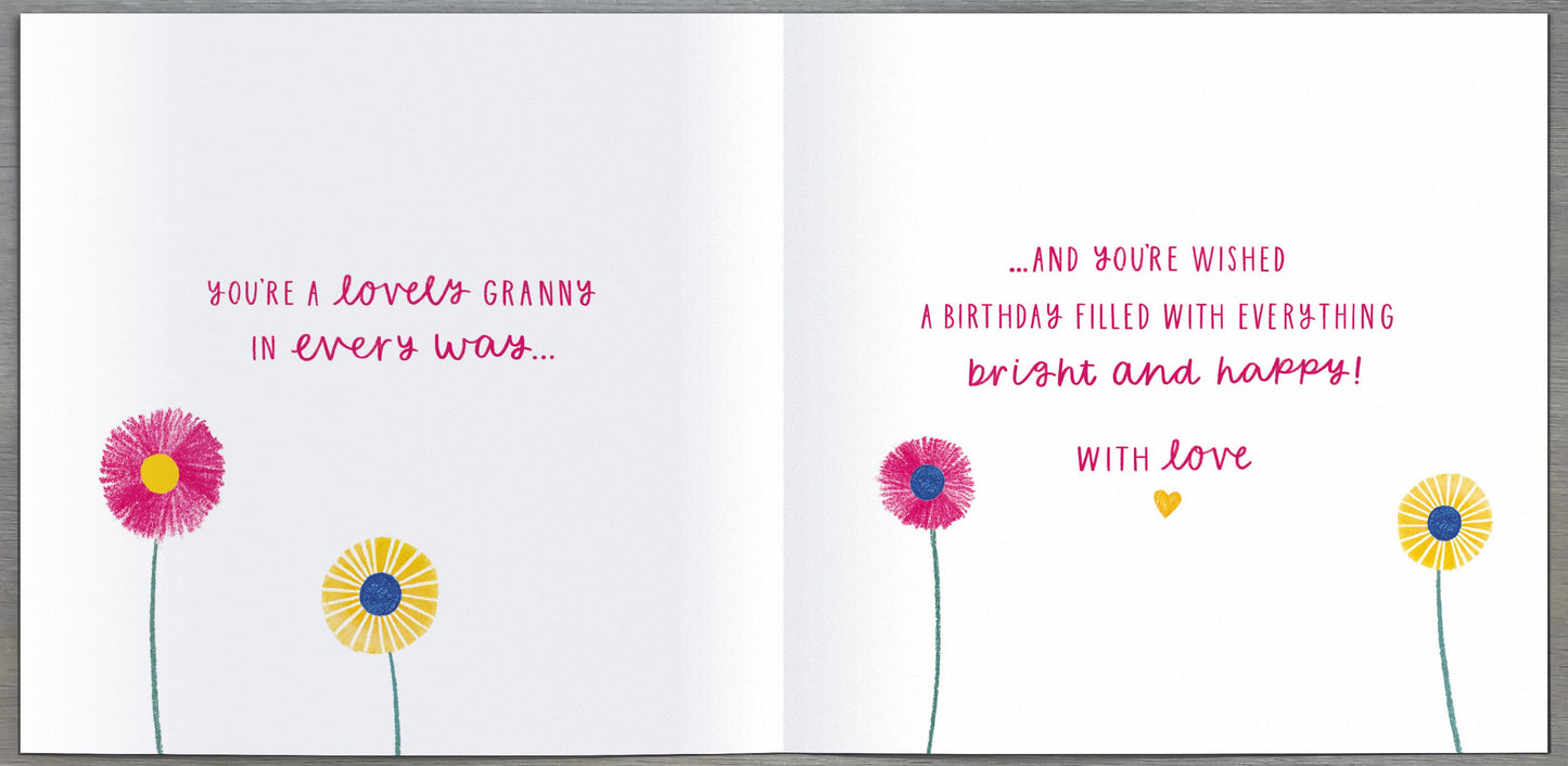 Flowers & Butterflies Granny Birthday Card