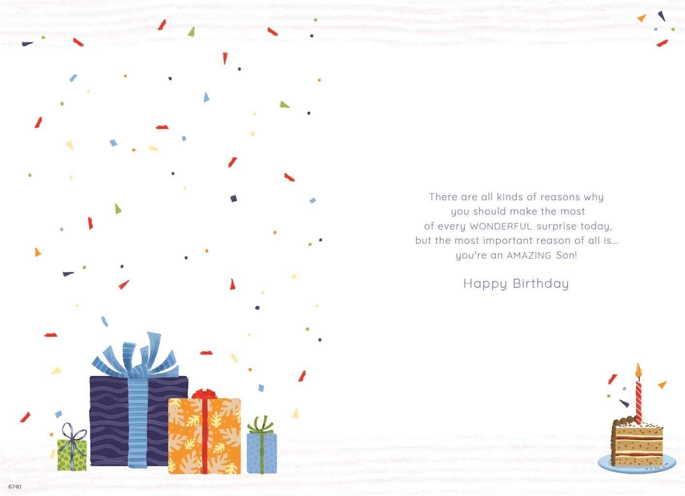 Bright Balloons & Presents Son Birthday Card