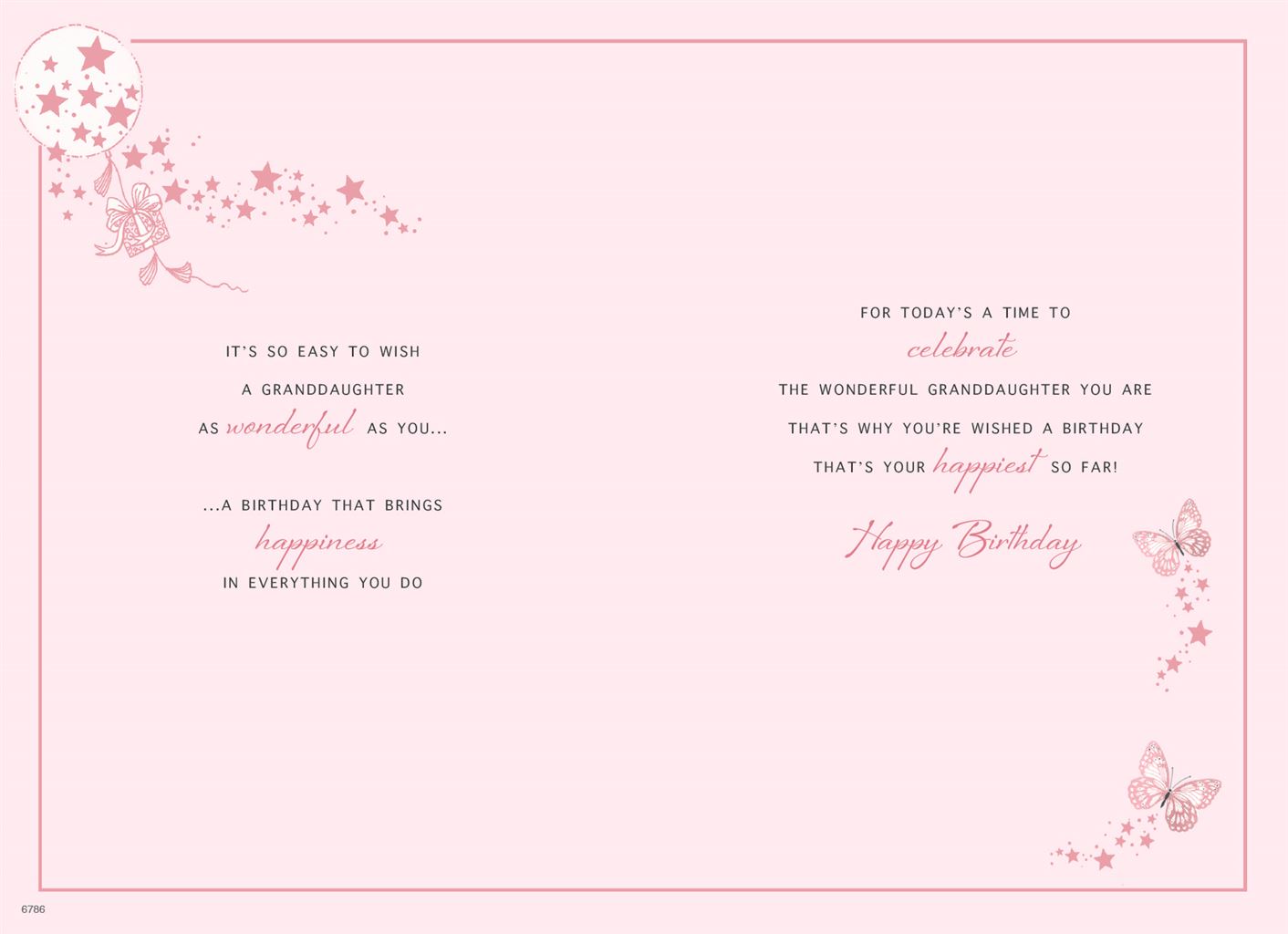 Unicorn Granddaughter Birthday Card