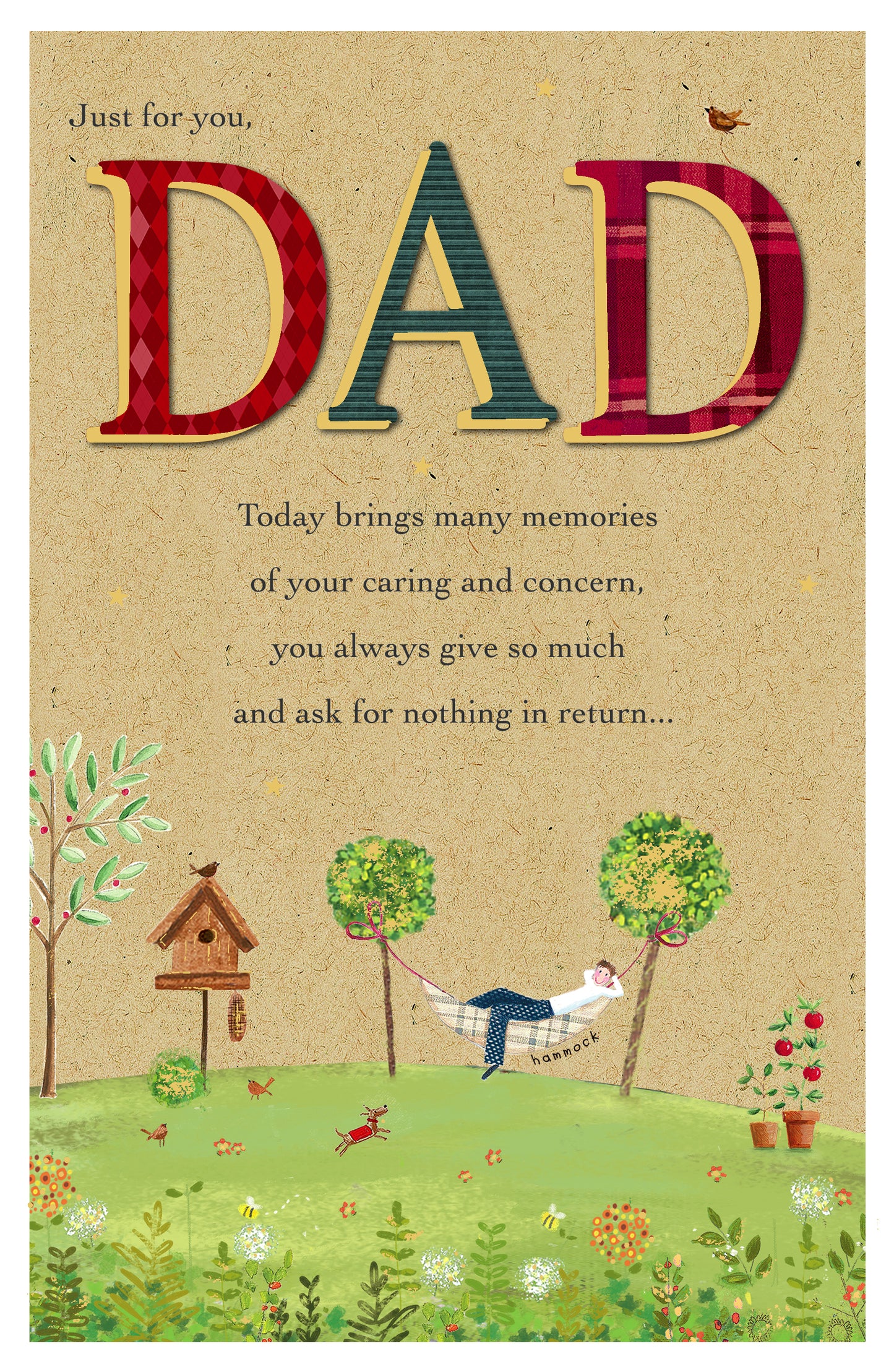 Garden Hammock Dad Birthday Card