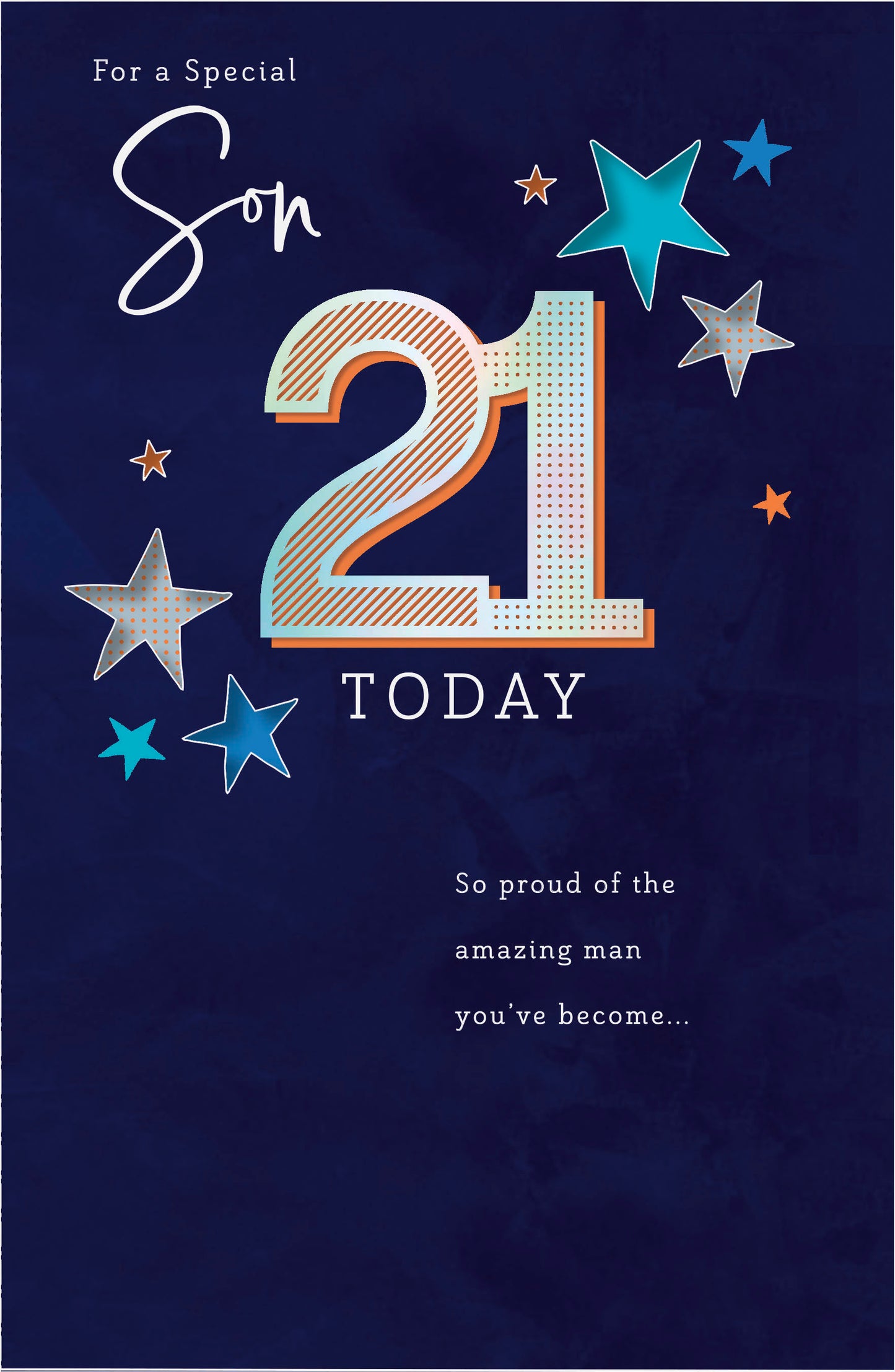Stars Son 21st Birthday Card