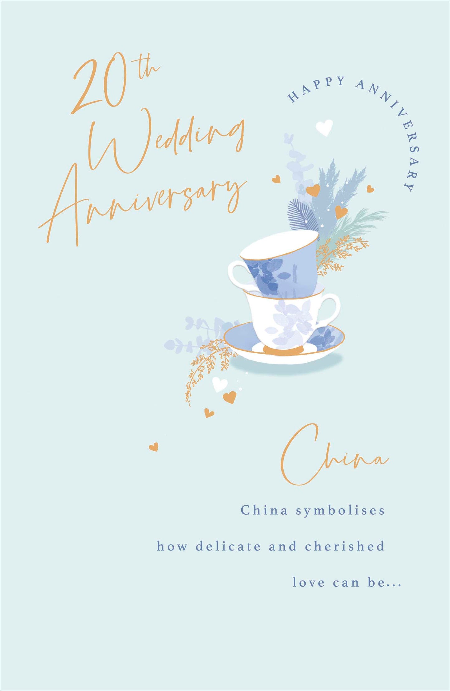 Teacups China / 20th Wedding Anniversary Card