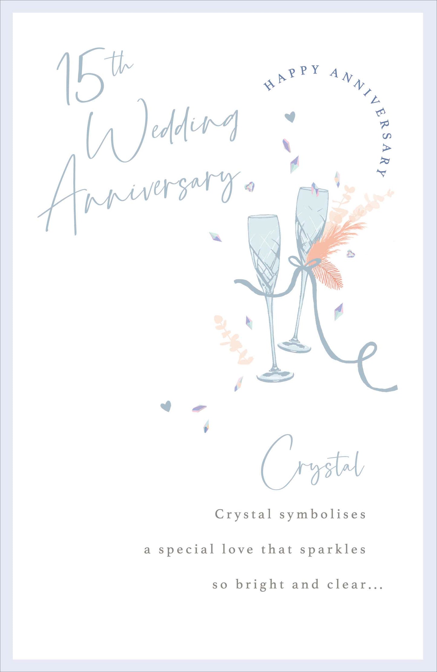 Glasses Crystal / 15th Wedding Anniversary Card