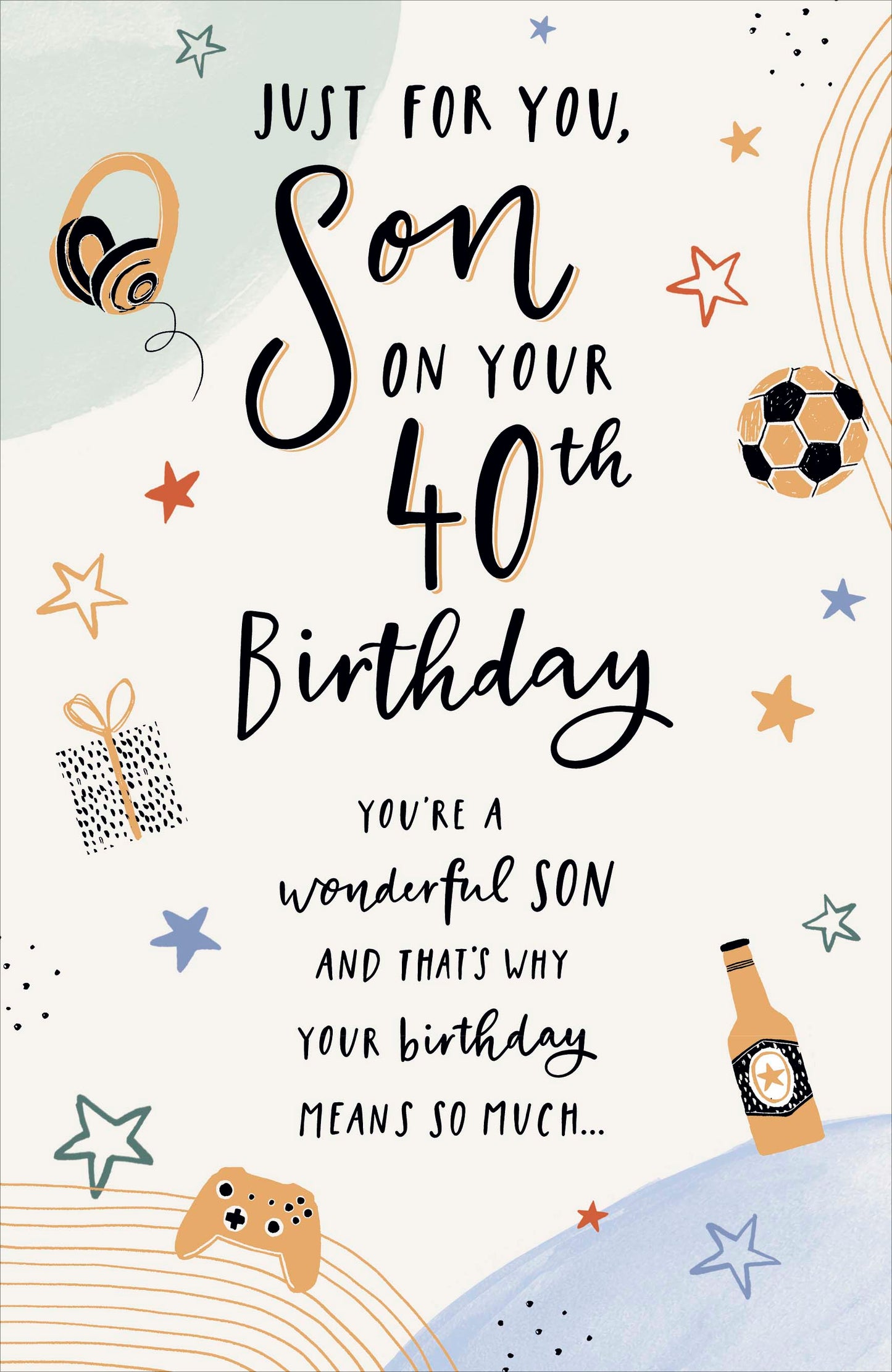 Gold Icons Son 40th Birthday Card