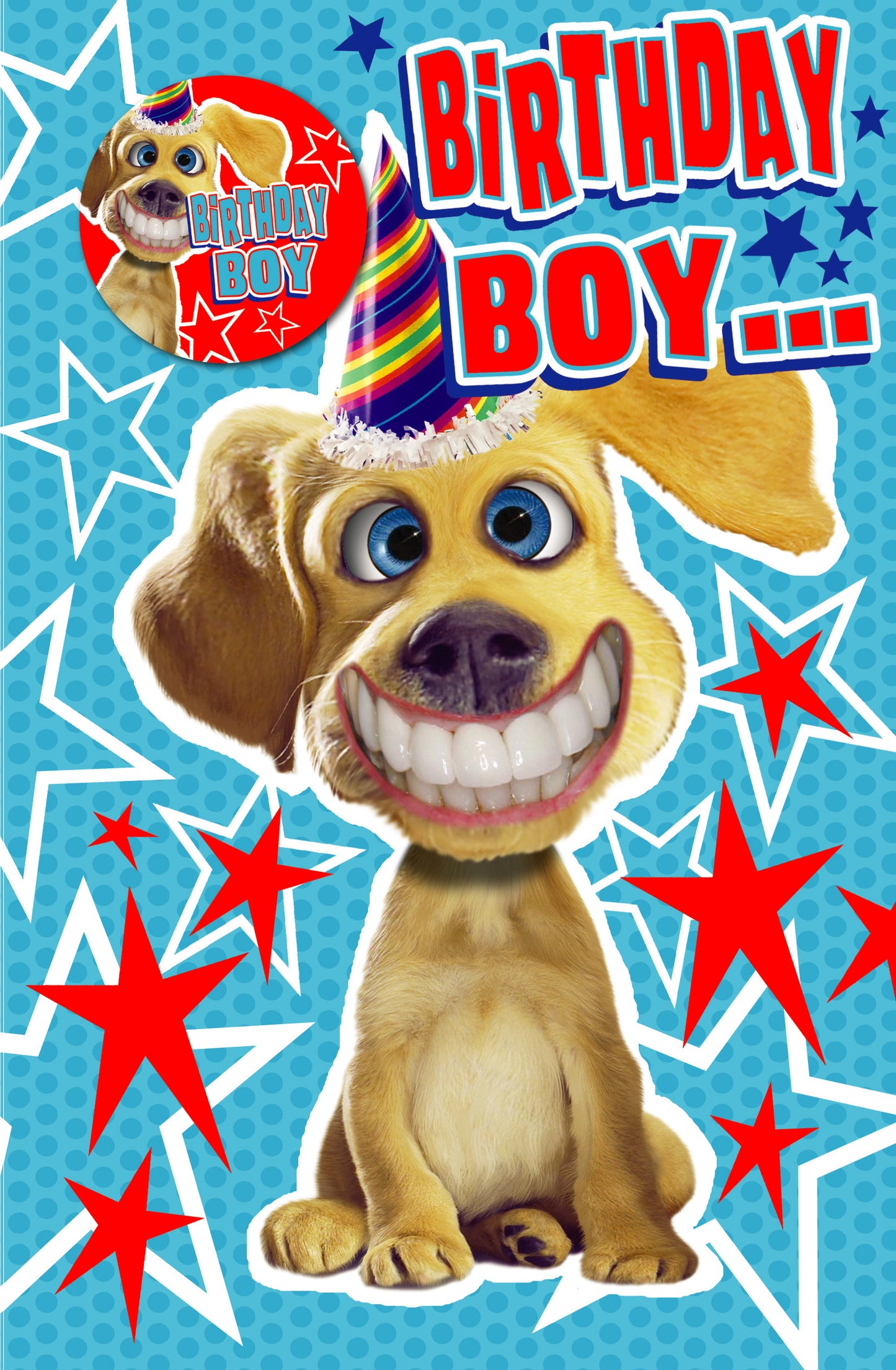 Dog Birthday Boy Card With Badge