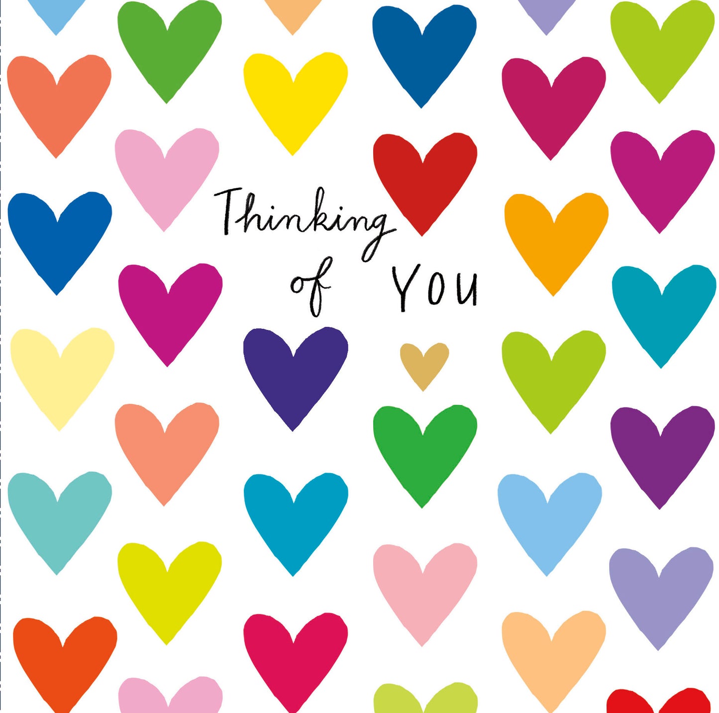 Colourful Hearts Thinking Of You Card