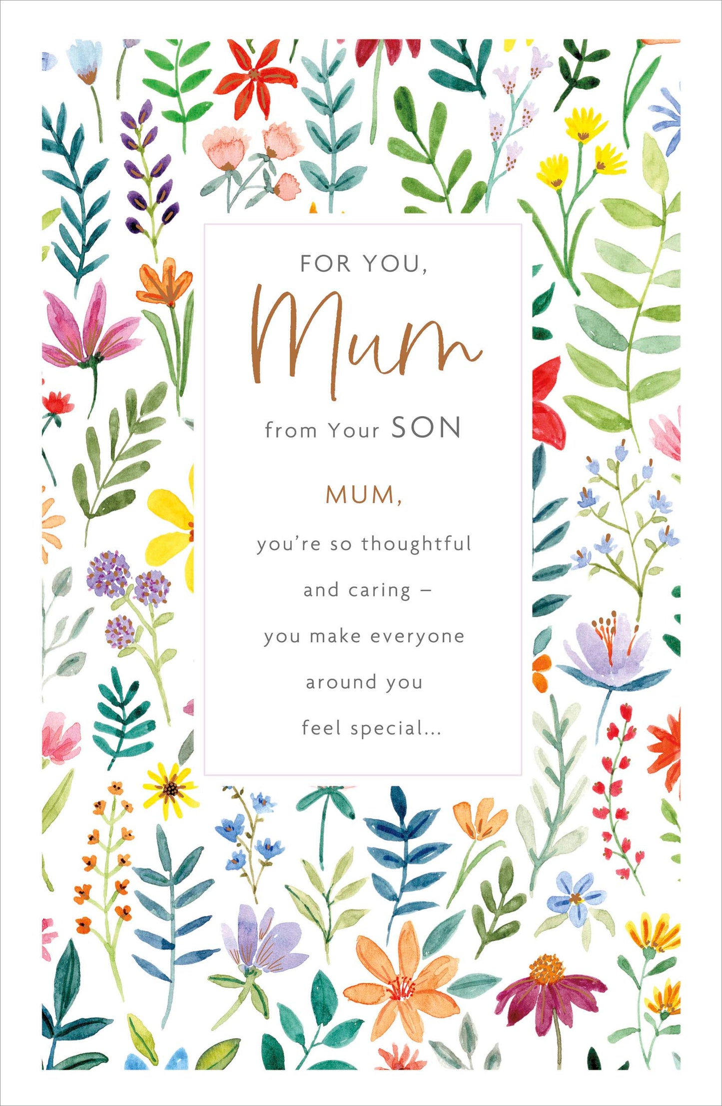 Floral Mum From Your Son Birthday Card