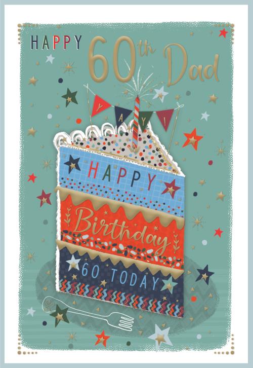 Cake Slice Dad 60th Birthday Card