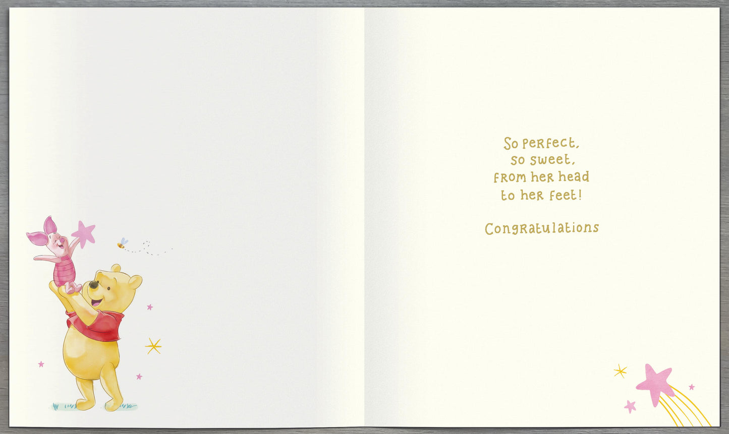 Winnie The Pooh Baby Girl Card