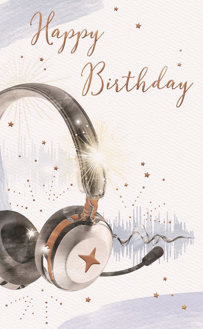 Headphones Birthday Card