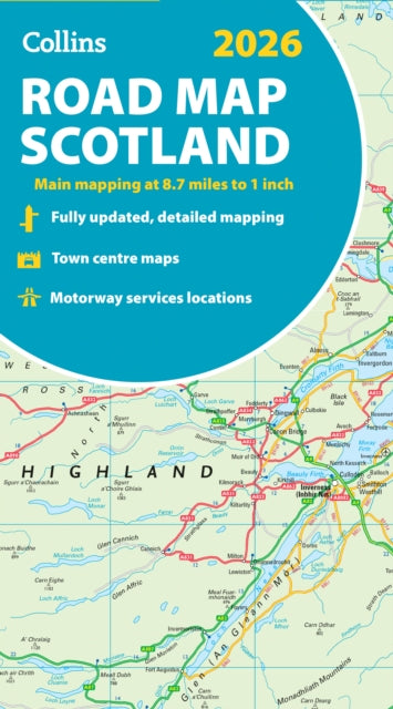 2026 Collins Road Map of Scotland : Folded Road Map - 9780008719265
