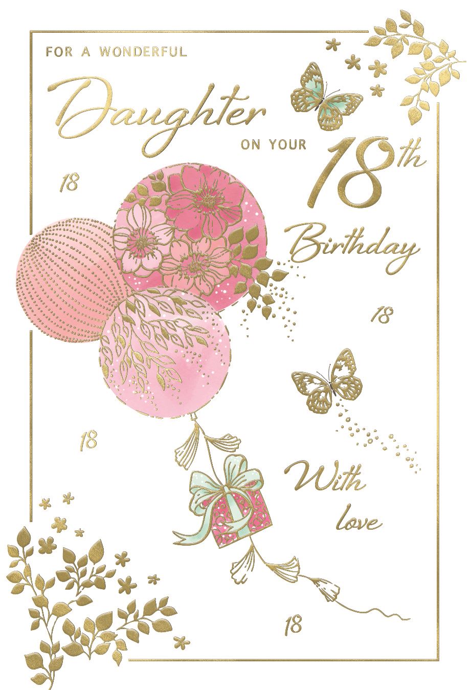 Floral Cake Daughter 18th Birthday Card