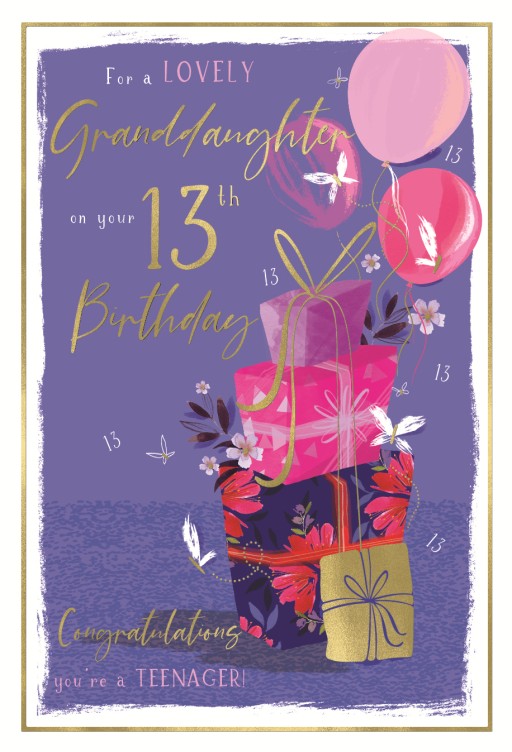 Present Stack Granddaughter 13th Birthday Card