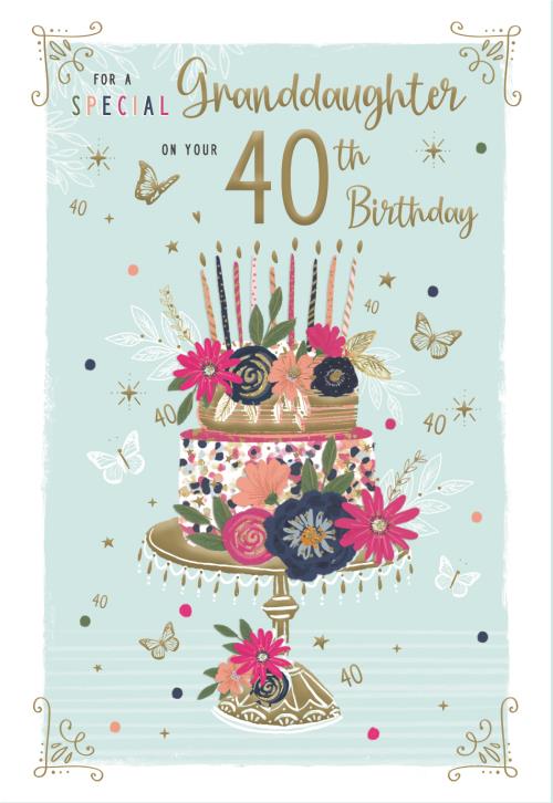 Floral Cake Granddaughter 40th Birthday