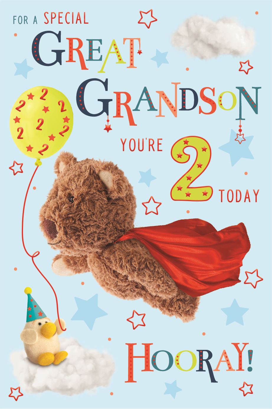 Barley Bear Great Grandson 2nd Birthday Card