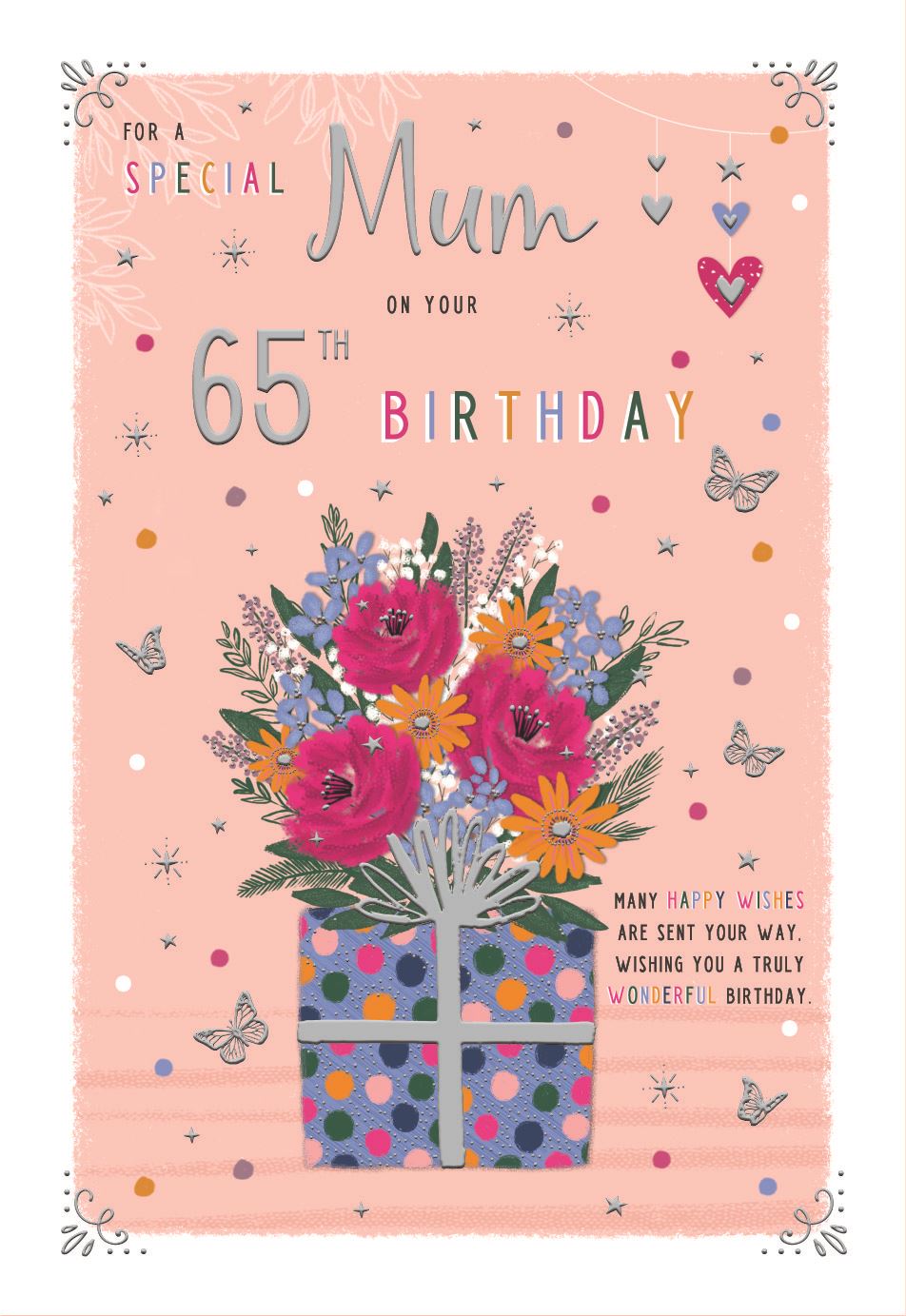 Floral Gift Mum 65th Birthday Card
