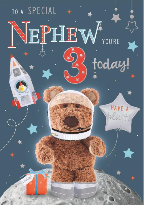 Barley Bear Nephew 3rd Birthday Card