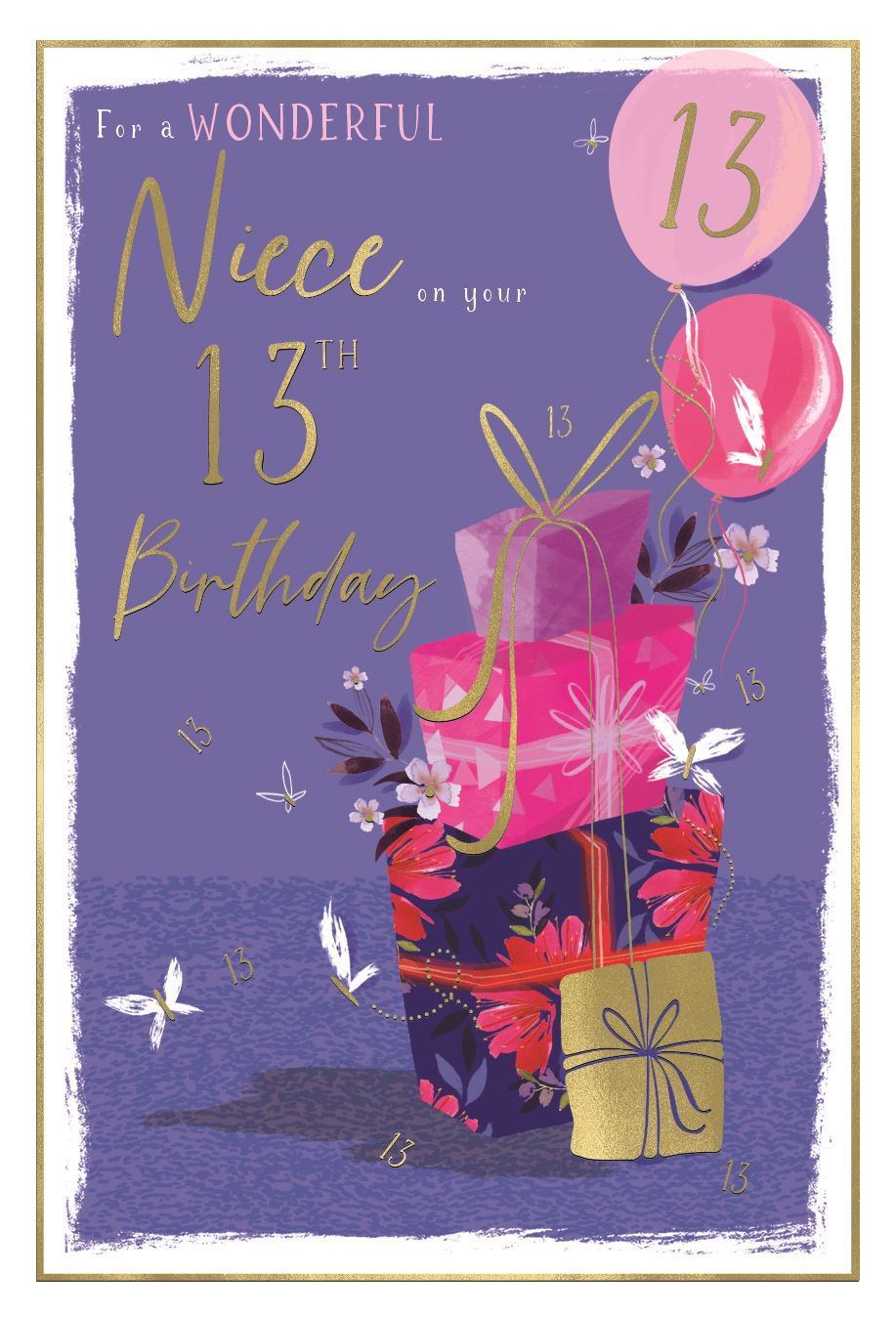 Present Stack Niece 13th Birthday Card