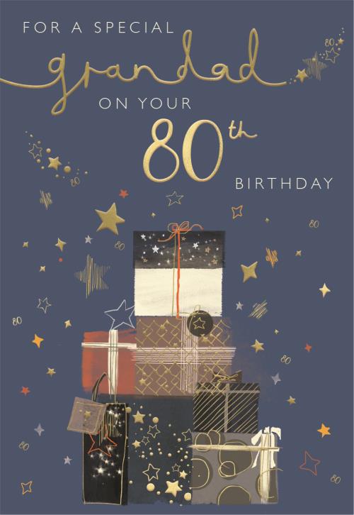 Presents Grandad 80th Birthday Card
