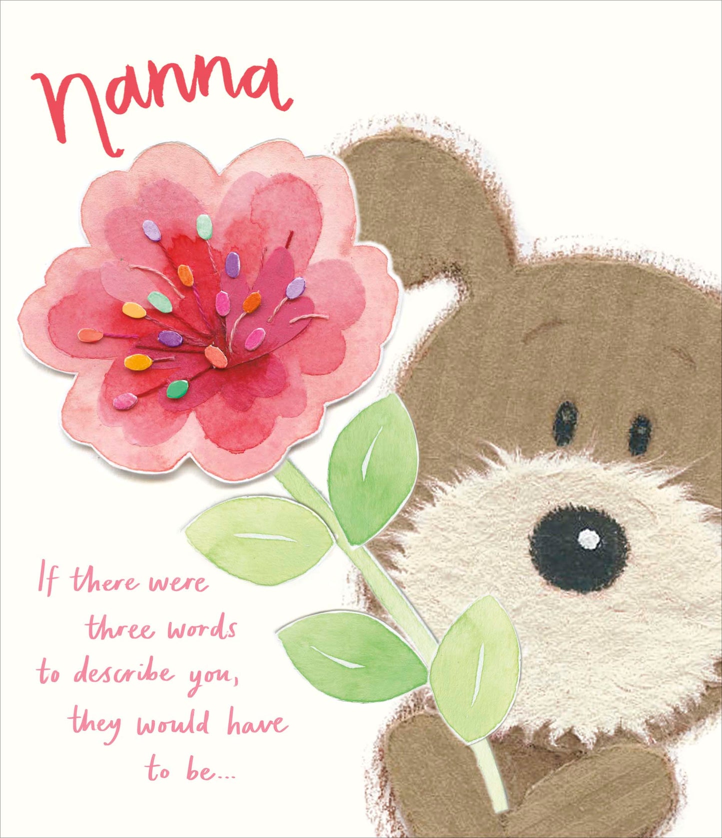 Dog & Flower Nanna Birthday Card
