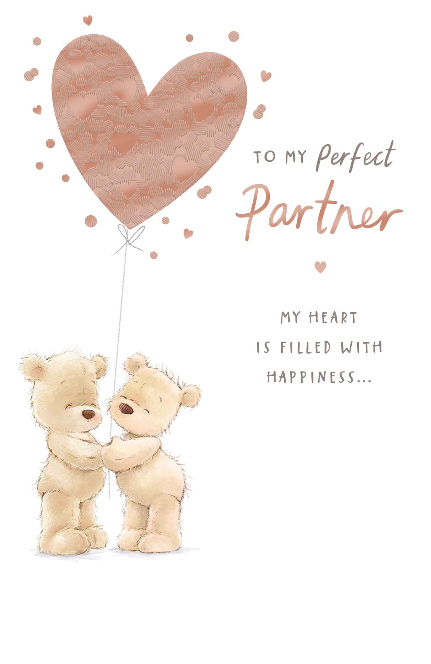 Bears With Heart Balloon Partner Birthday Card
