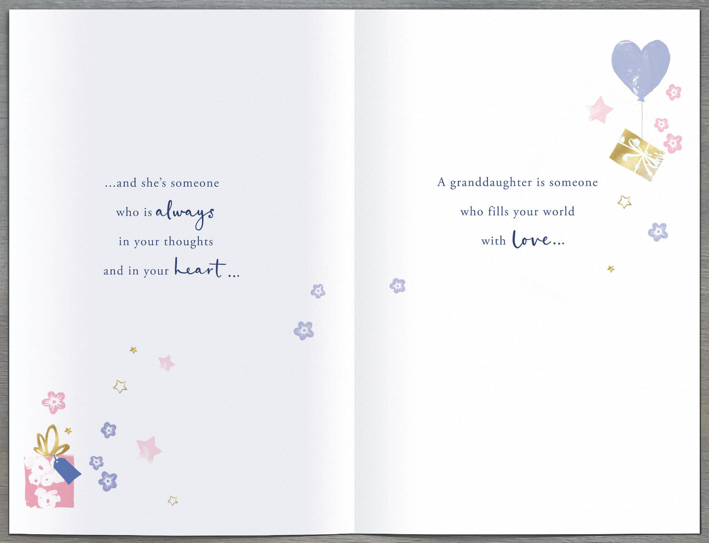 Stars & Presents Granddaughter Birthday Card