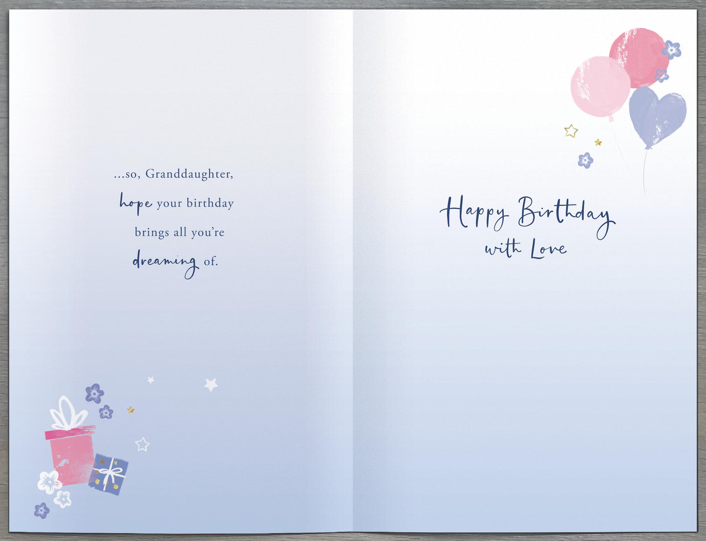 Stars & Presents Granddaughter Birthday Card
