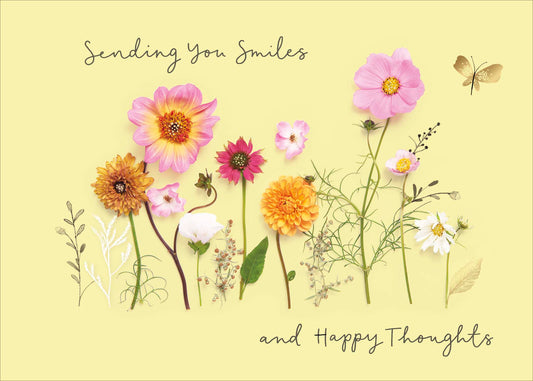 Floral Sending You Smiles & Happy Thoughts Card