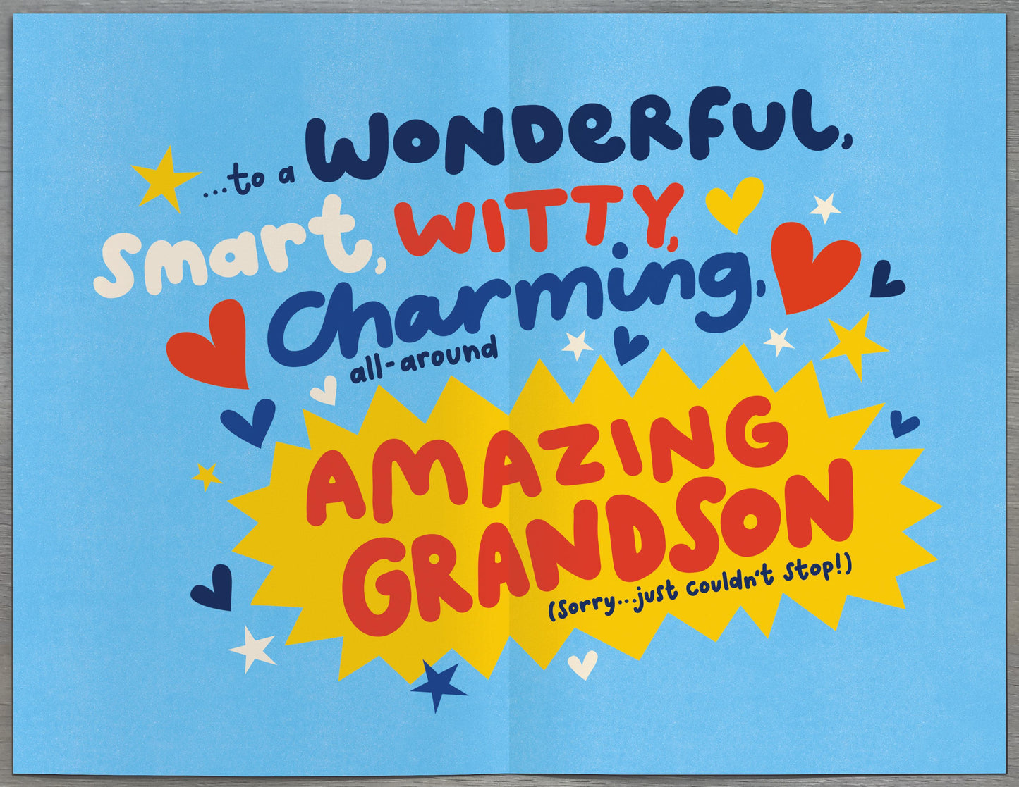 Mushy Gushy Grandson Birthday Card