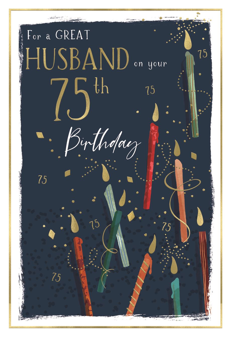 Candles Husband 75th Birthday Card