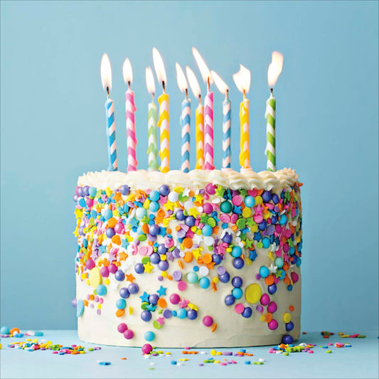 Rainbow Confetti Cake Card