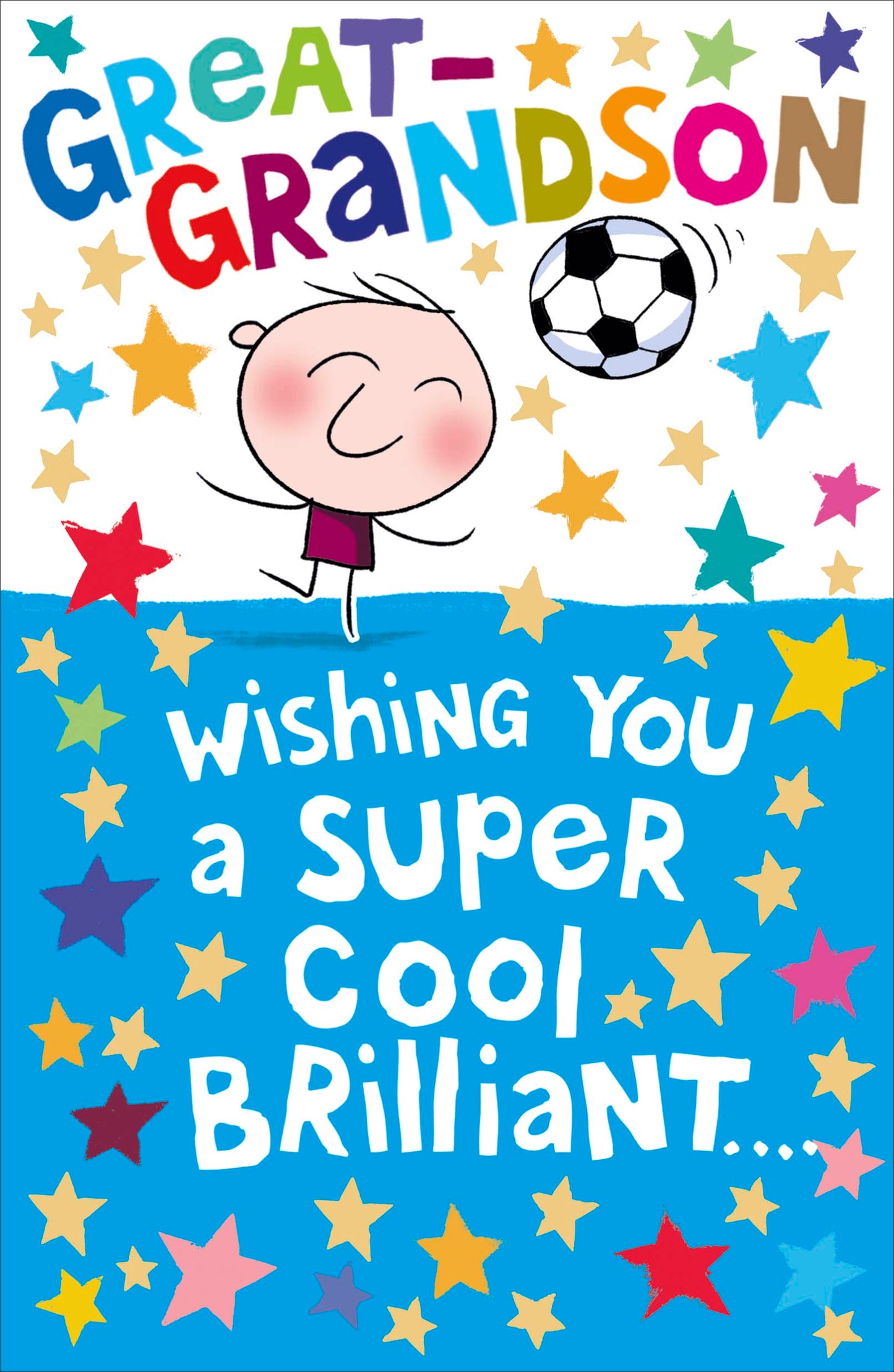 Football & Stars Great Grandson Birthday Card