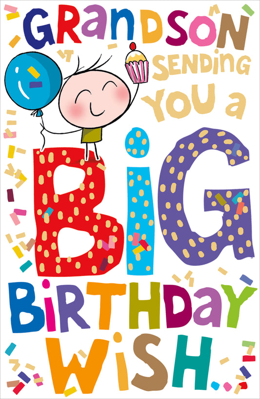 Big Birthday Wish Grandson Birthday Card