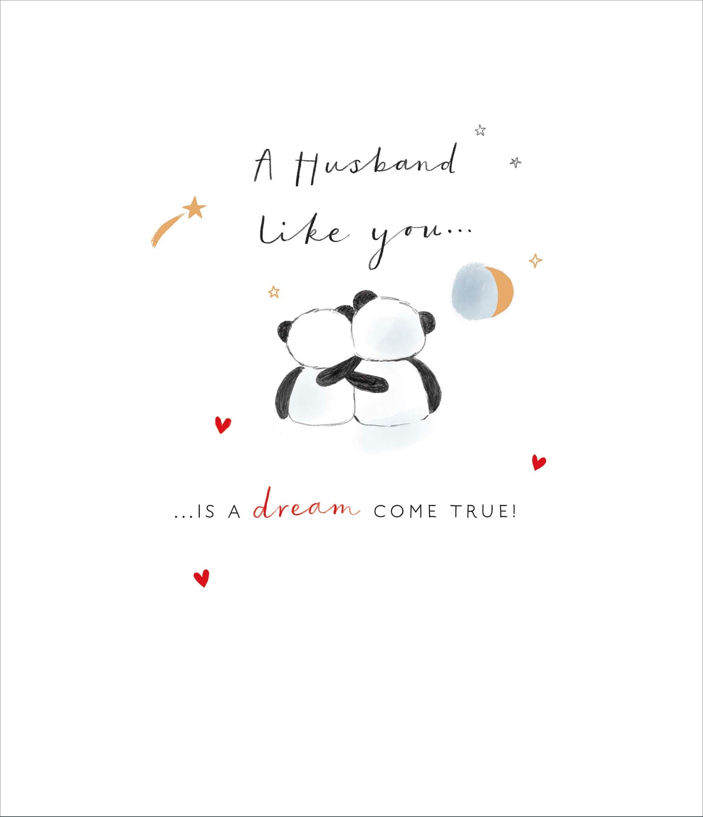 Panda Hugs Husband Birthday Card
