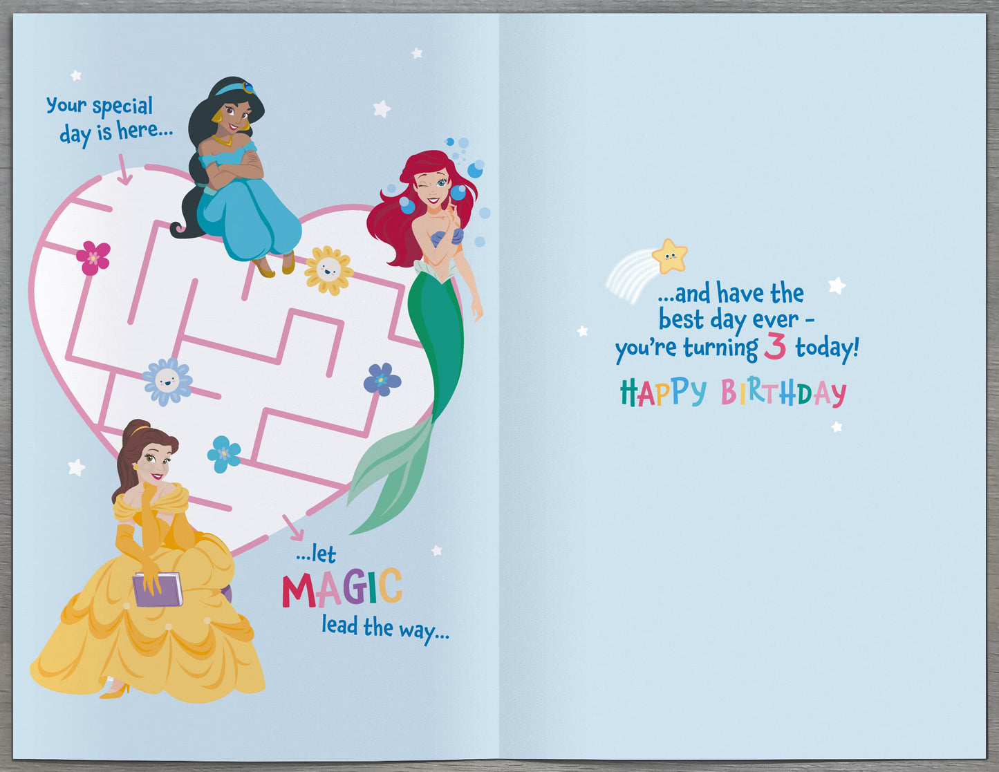 Disney Princesses 3rd Birthday Card