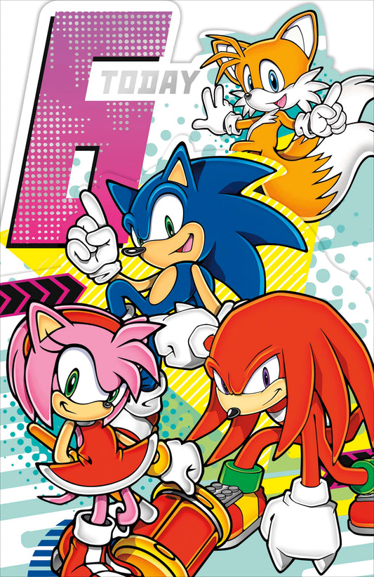 Sonic The Hedgehog 6th Birthday Card