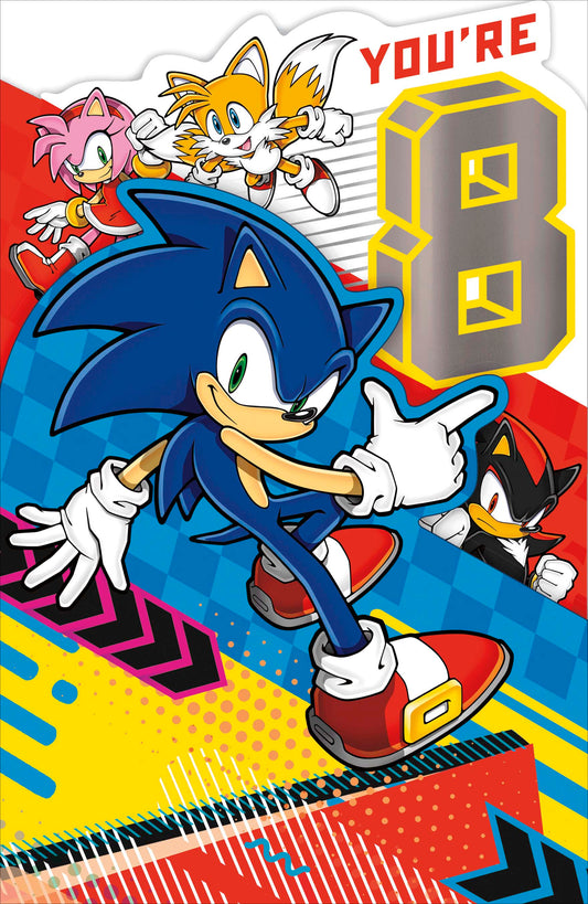 Sonic The Hedgehog 8th Birthday Card